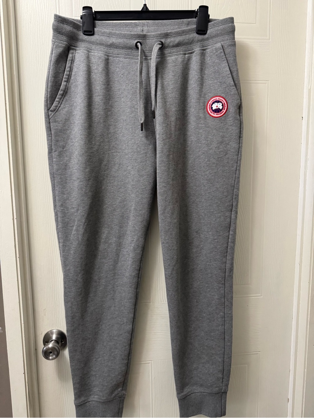 Canada Goose Grey Logo Joggers with Drawstring